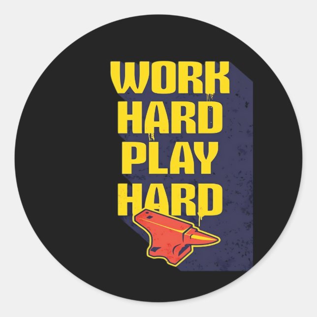 Sticker Rond Citation inoubliable dur travail est de payer off  (Devant)