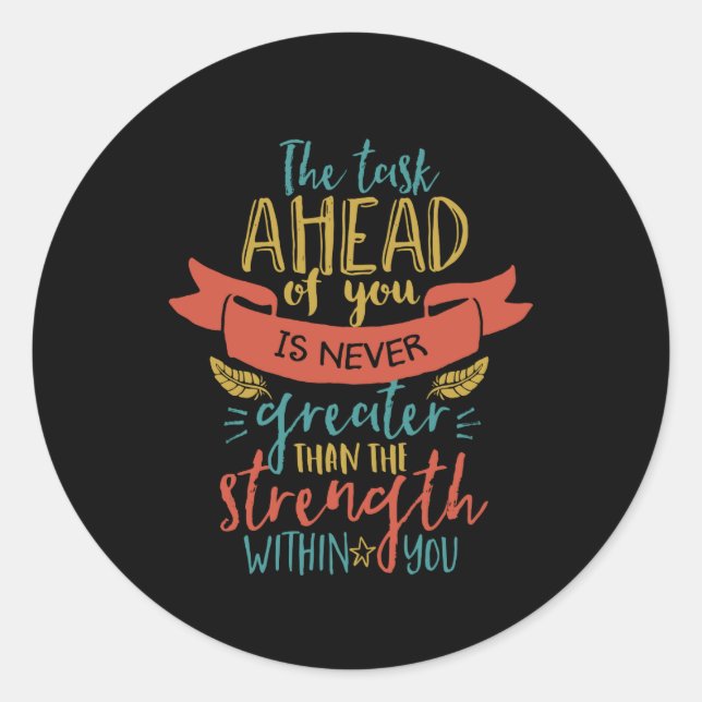 Sticker Rond Citation Inspirationnelle Force Croire En Vous-Mêm (Devant)