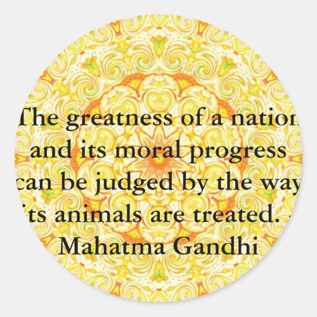 Sticker Rond citation - Mahatma Gandhi (Devant)