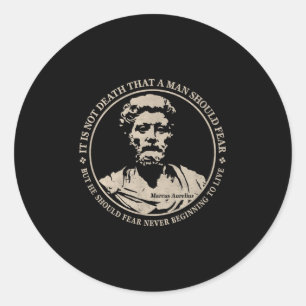 Sticker Rond Citation Motivationnelle De Marcus Aurelius Sur La
