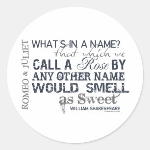 Sticker Rond Citation Romeo & Juliet Name