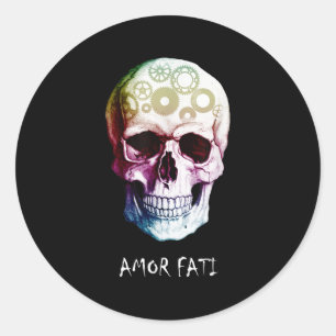 Sticker Rond Citation stoïque Nietzsche Amor Fati