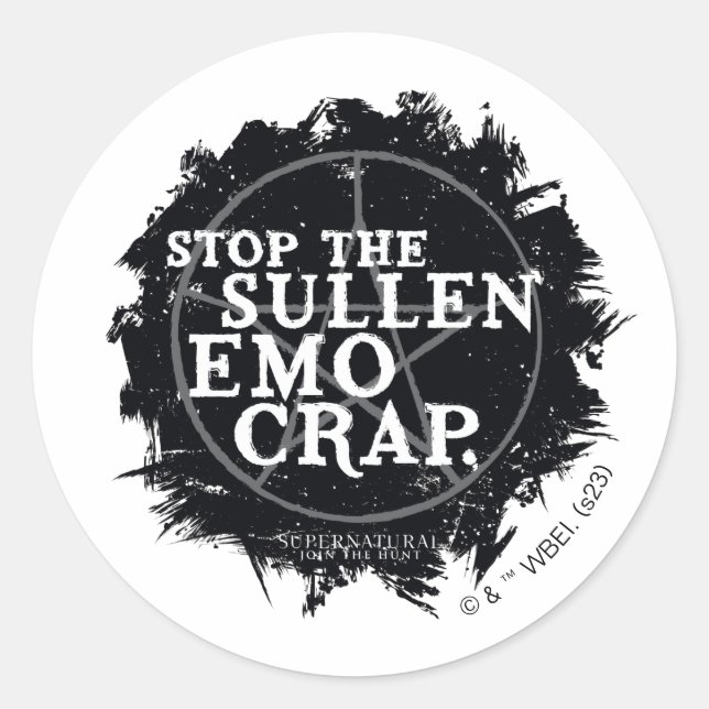 Sticker Rond Citation surnaturelle "Emo" (Devant)