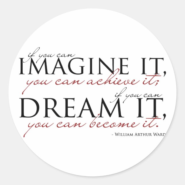 Sticker Rond Citation William Ward Imagine (Devant)