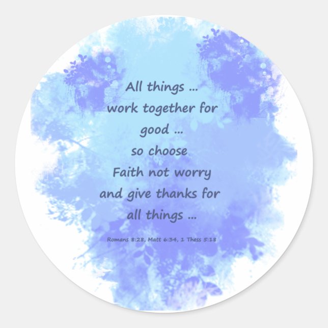 Sticker Rond Citations bibliques inspirantes (Devant)