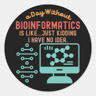 Sticker Rond Citations de bio-informatique, dictons de bio-info