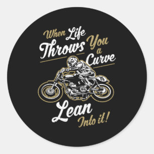 Sticker Rond Citations de motocycliste