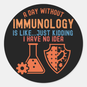 Sticker Rond Citations d'immunologie, Immunologie Scientifique5