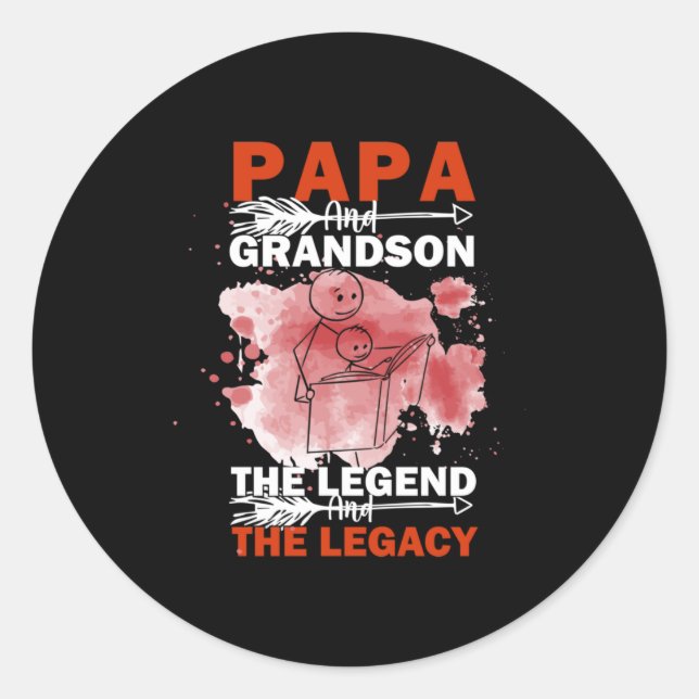 Sticker Rond Citations grand-père | Papa Et Grandson (Devant)