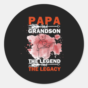Sticker Rond Citations grand-père   Papa Et Grandson