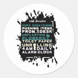 Sticker Rond Citations Pour Les Propriétaires De Chat Service D
