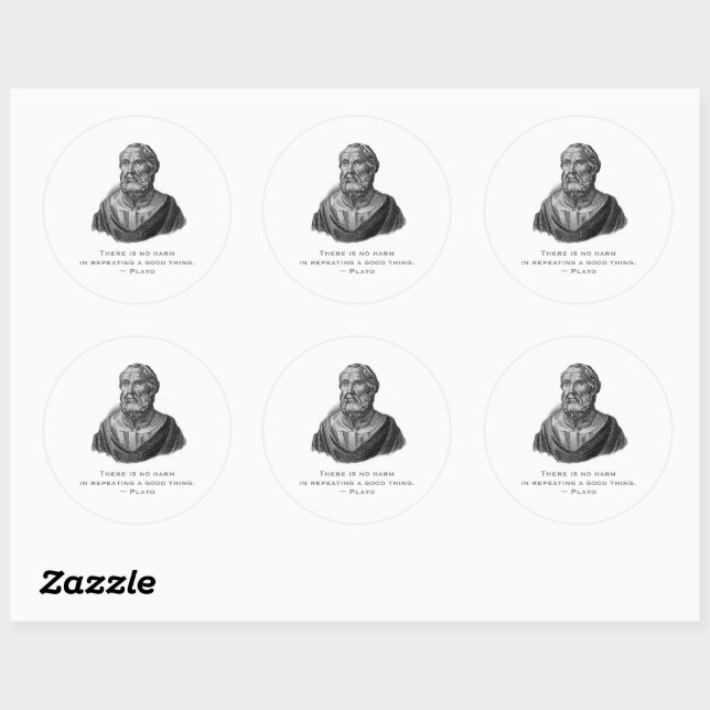 Sticker Rond Citer le philosophe de Good Deed Plato (Feuille)