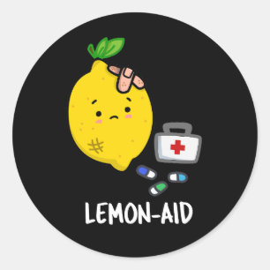 Sticker Rond Citron-aid drôle Premiers secours citron chaudière