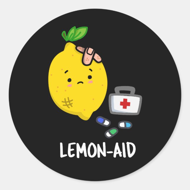 Sticker Rond Citron-aid drôle Premiers secours citron chaudière (Devant)