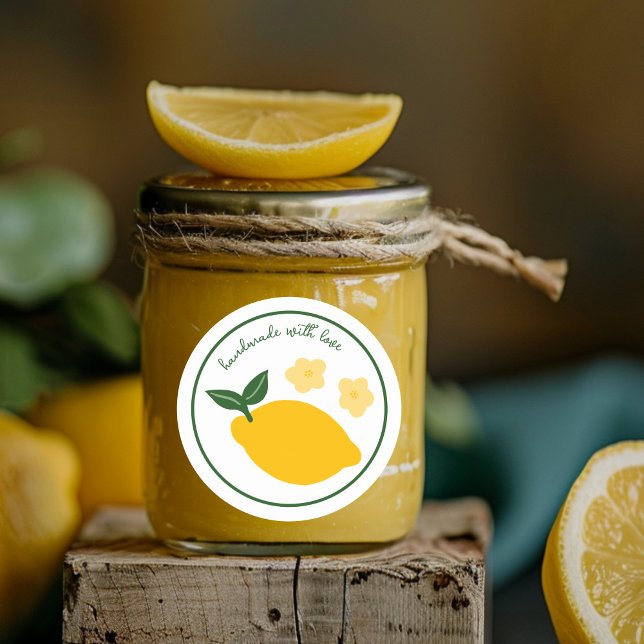 Sticker Rond Citron Artisanat artisanal Favoriser Treat cadeau  (Lemon Handmade Craft Favor Gift Treat CUSTOM Classic Round Sticker
)