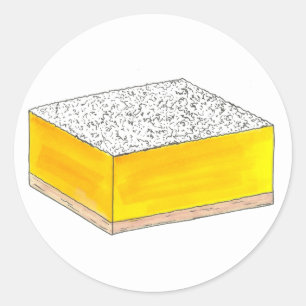 Sticker Rond Citron Carré Bar Pâtisserie Dessert Boulangerie de