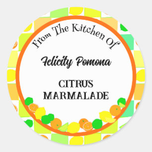 Sticker Rond Citron, chaux et oranges Agrumes Fruit modifiable