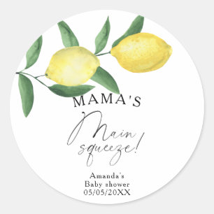 Sticker Rond Citron Citrus - Baby shower du squeeze principal d