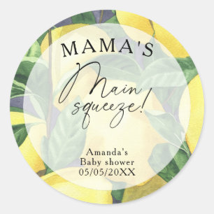Sticker Rond Citron Citrus - Baby shower du squeeze principal d
