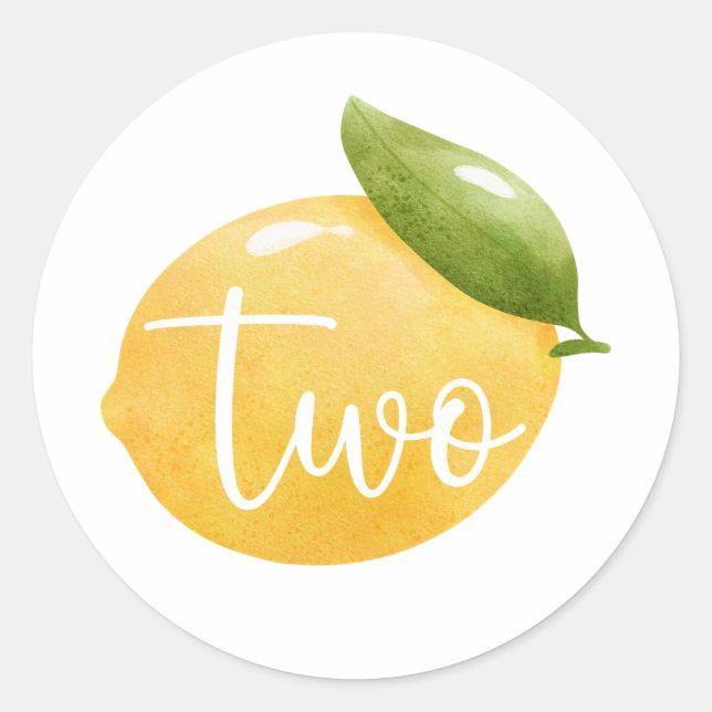 Sticker Rond Citron deux 2e anniversaire (Devant)