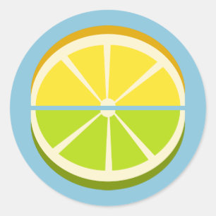 Sticker Rond Citron et citron vert