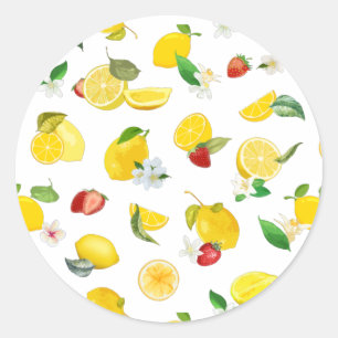 Sticker Rond Citron et fraise 2