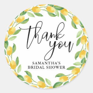 Sticker Rond Citron Fruit Citrique Aquarelle