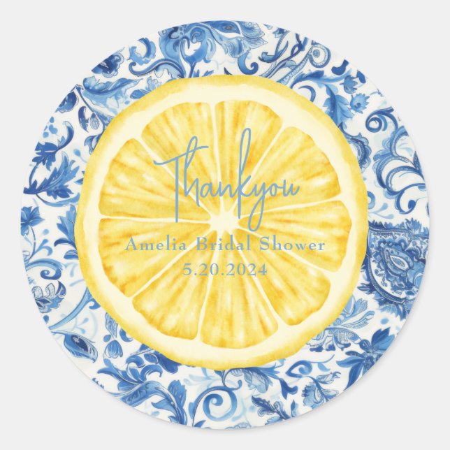Sticker Rond Citron fruit de citrus Squeeze principal shower de (Devant)