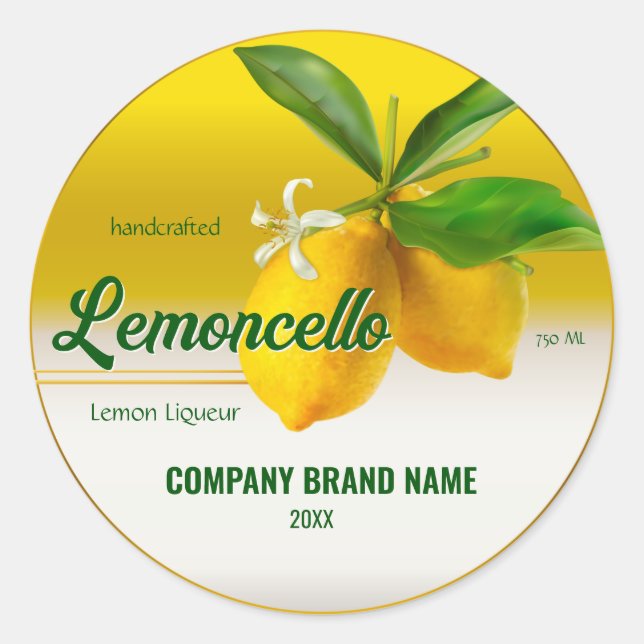 Sticker Rond Citron Fruit Lemoncello (Devant)