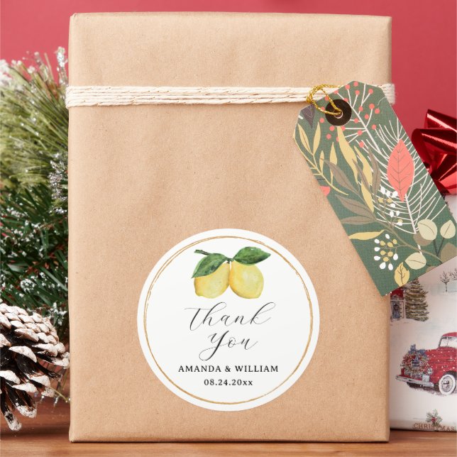 Sticker Rond Citron Merci (vacances)