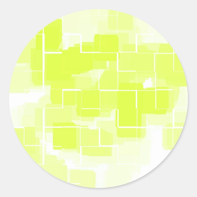Sticker Rond "Citron meringue" Art géométrique (Devant)