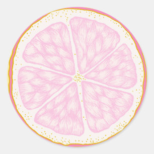 Sticker Rond Citron Pink Lemonade Thème Citron Sucré