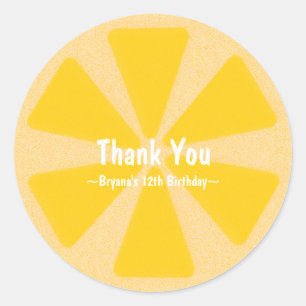 Sticker Rond Citron tranché été Anniversaire Fête Favoriser Sti