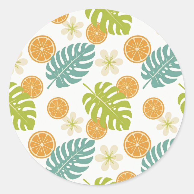 Sticker Rond Citron Tropical (Devant)