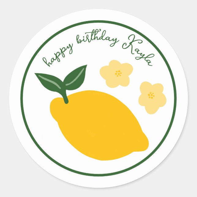 Sticker Rond Citronnade Limoncello Citron Fête d'anniversaire P (Devant)