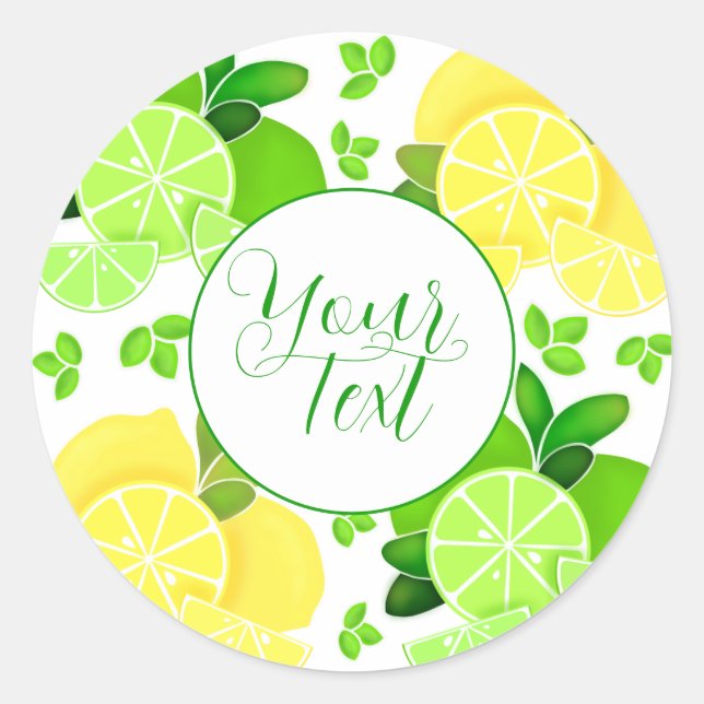 Sticker Rond Citrons citrons | tranches de citron vert (Devant)