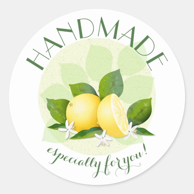 Sticker Rond Citrons Citrus Fruit Canard Cadeau (Devant)