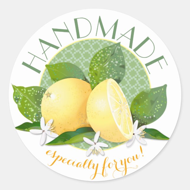 Sticker Rond Citrons Citrus Fruit Cantine Cadeau Vacances (Devant)