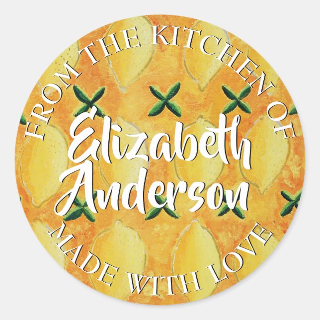 Sticker Rond Citrons de la cuisine de (Devant)