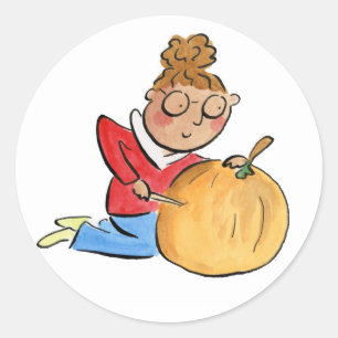 Sticker Rond Citrouille