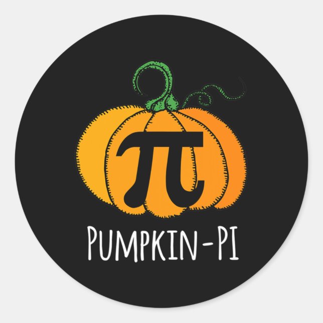Sticker Rond Citrouille amusant Pi Halloween Costume Math Day O (Devant)