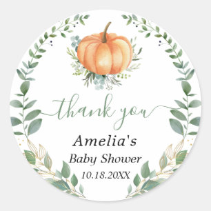 Sticker Rond Citrouille Automne Verdure Gold Foliage Favoriser 