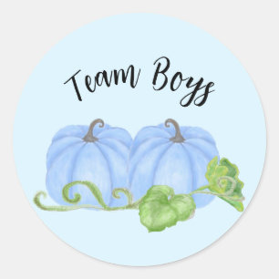 Sticker Rond Citrouille bleu double sexe révéler Team Boys