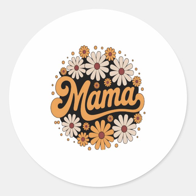 Sticker Rond Citrouille d'automne Mama (Devant)