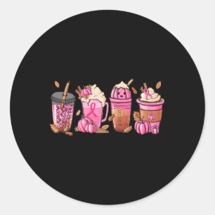 Sticker Rond Citrouille de café Latte Spice Sensibilisation au 