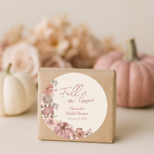 Sticker Rond Citrouille de chute dans l'amour Fête des mariées