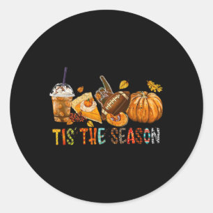 Sticker Rond Citrouille De Saison Et Football D'Épices Hallowee