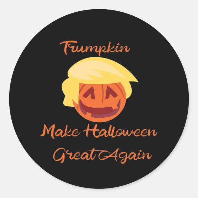 Sticker Rond Citrouille de Trumpkin Halloween Design - Éffrayan (Devant)