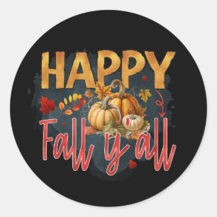 Sticker Rond Citrouille des fournisseurs Happy Fall Y'all