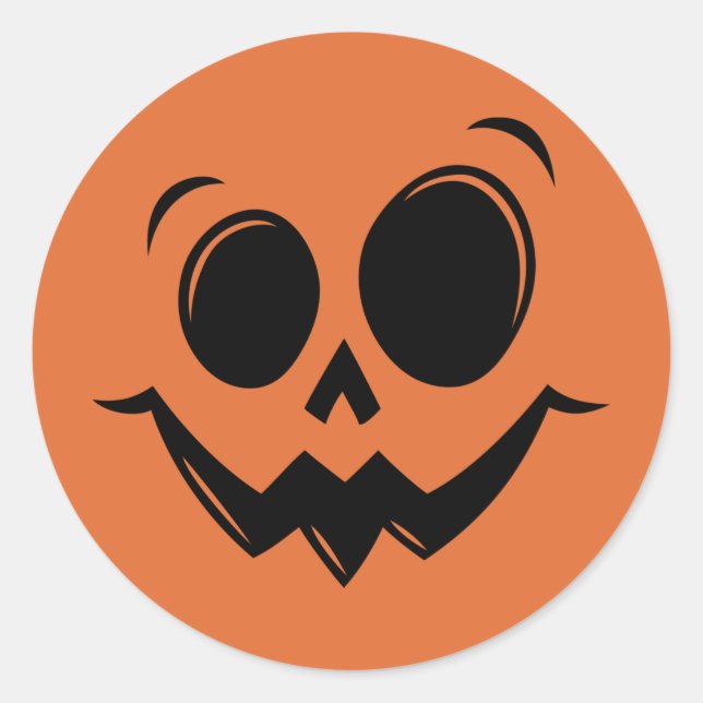 Sticker Rond Citrouille d'Halloween d'automne (Devant)